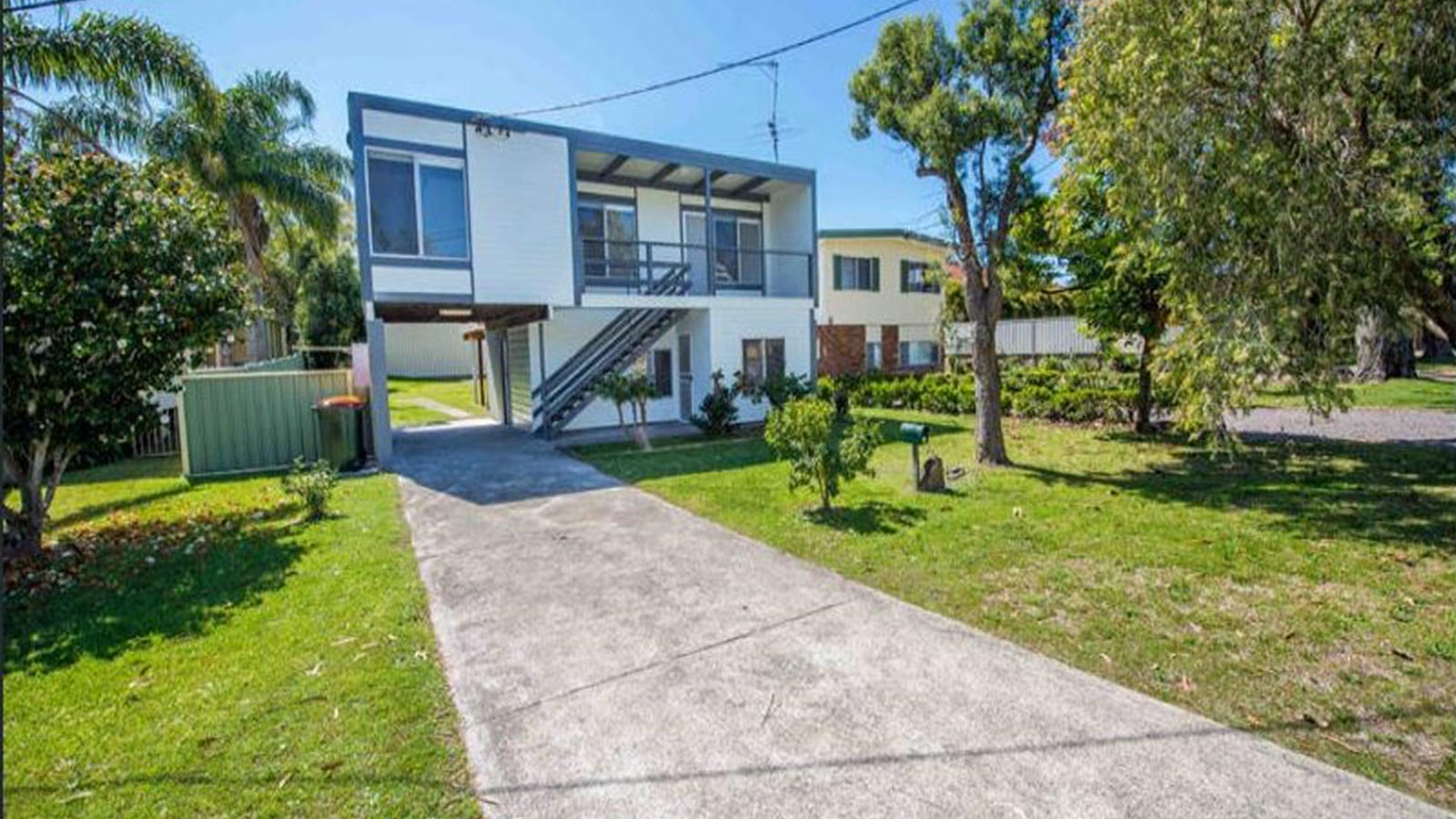 Little Beach property before the tropical front garden and entrance redesign